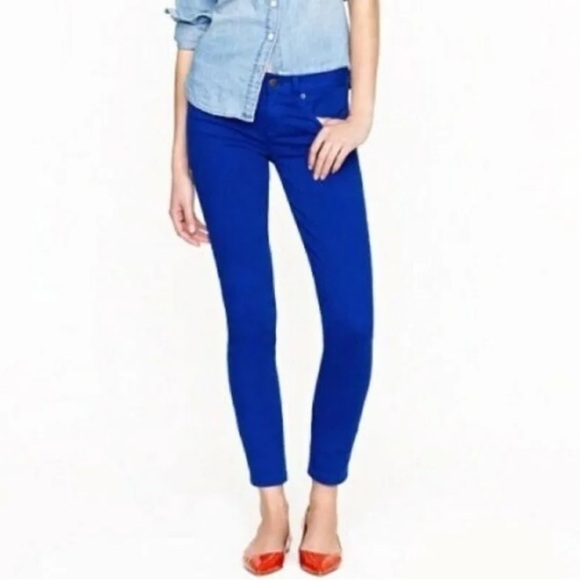 J. Crew Cobalt Blue Toothpick Stretch Super Skinny Jeans Size 25 - Picture 1 of 6
